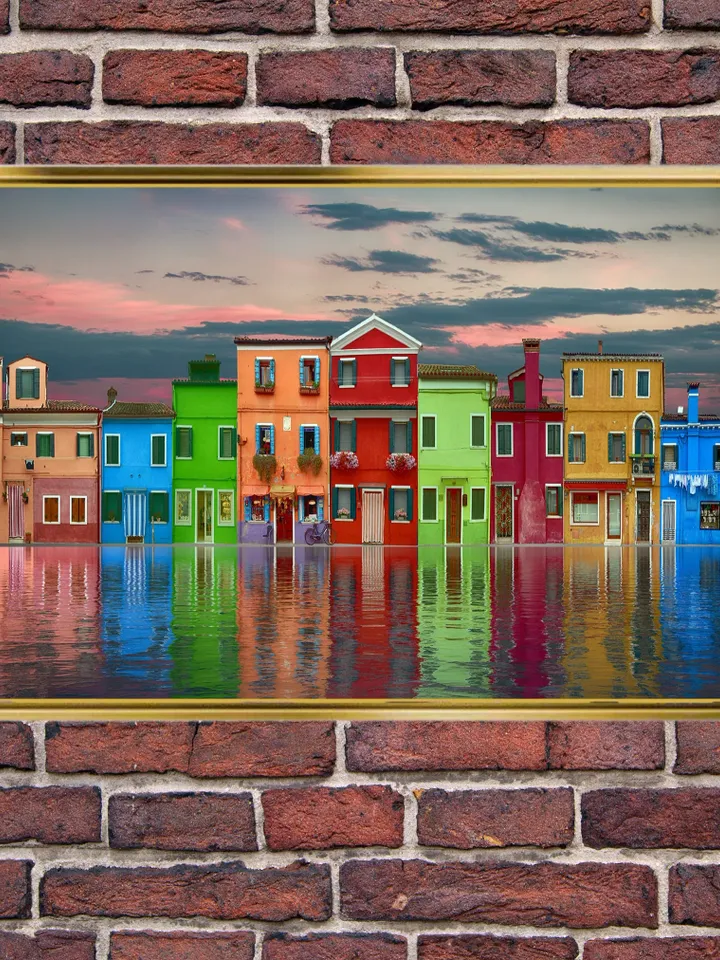 HOME VIEW Print on Canvas , Floating Frame Option, Modern Wall Art, Extra Large Canvas Wall Art