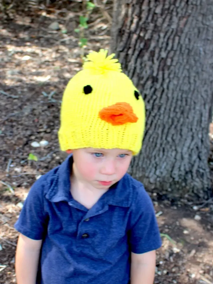 Yarn Duck Hat for Kids