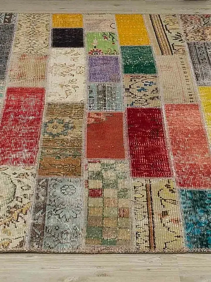 Multi Color Patchwork Kilim Rug, Handmade Turkish Patchwork Rug, 160x230 cm 5,3x7,5 ft ,