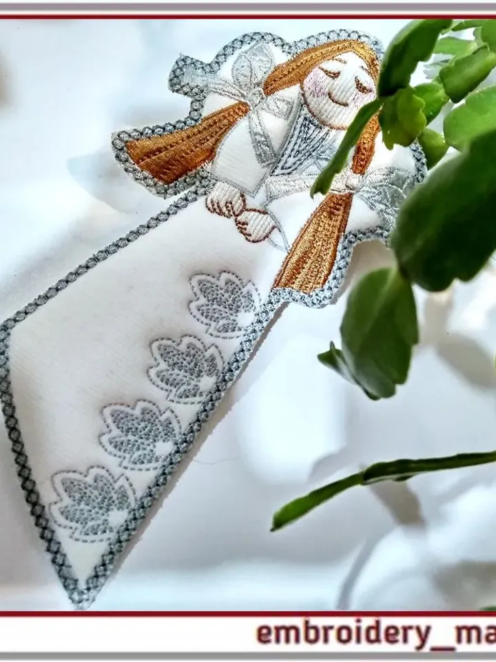 In the hoop Guardian angel machine embroidery design