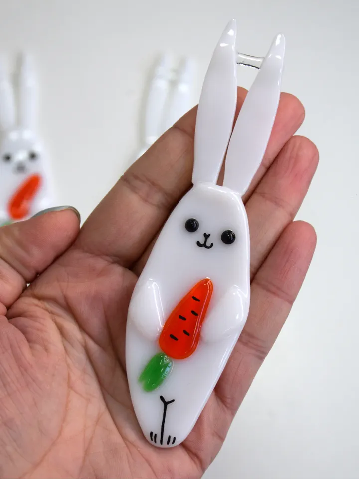 Rabbit christmas fused glass tree toys