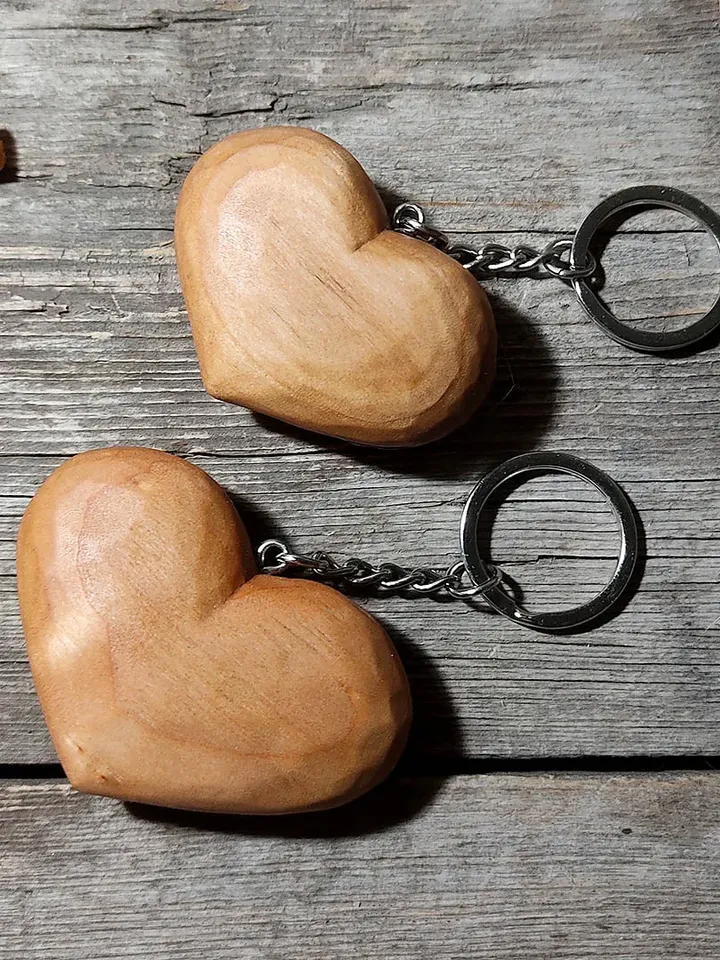 Handmade wooden hearts, Wood keychains, Couples wooden hearts gift, Willow wood love, 9th anniversary gift for couples