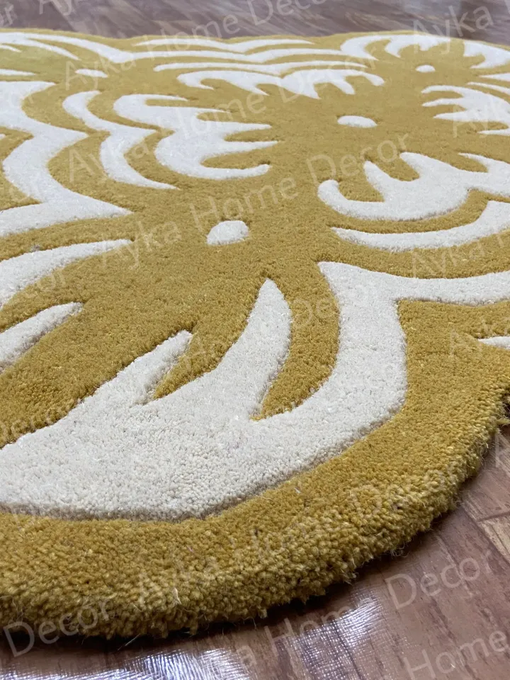 Whito Stip Woolen Handmade Area Rug For Hall Kitchen Living Room Bed Room Bath Room Dining Room Kids Room Carpet / Christmas Gift / Rugs