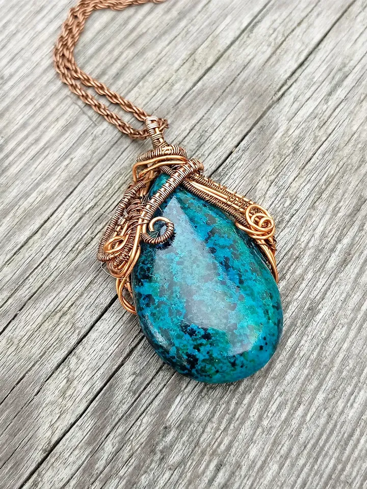 Crystal Pendant Copper And Crystal Jewelry Unique Handmade Crystal