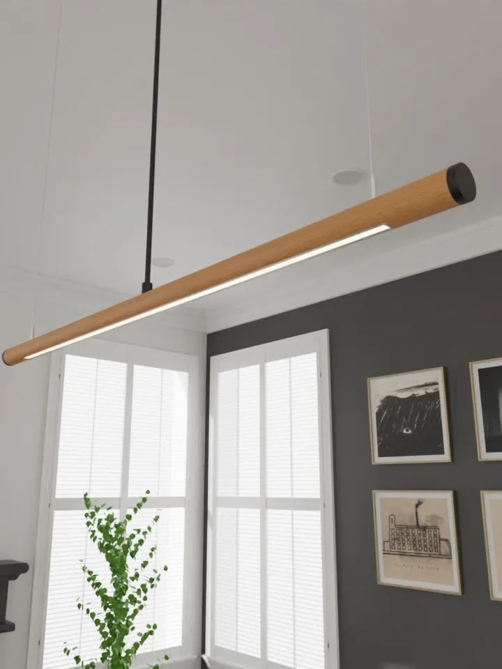 Wooden LED pendant light, wood chandelier