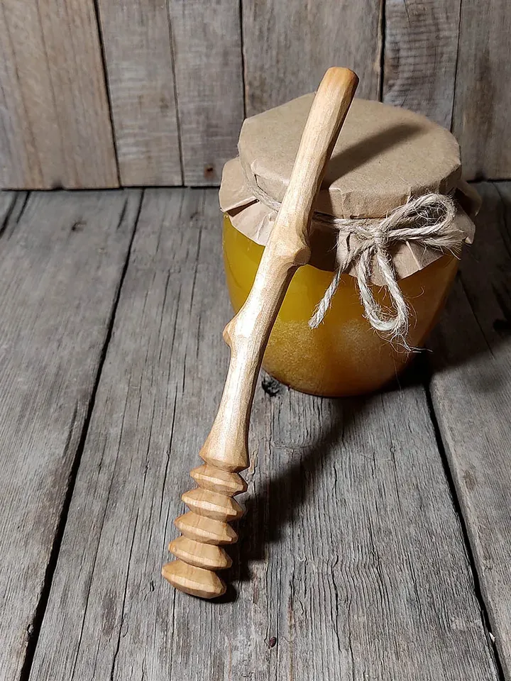 9th anniversary willow wood honey spoon, Ninth anniversary marriage gift, Handmade honey dipper, Wooden dessert spoon