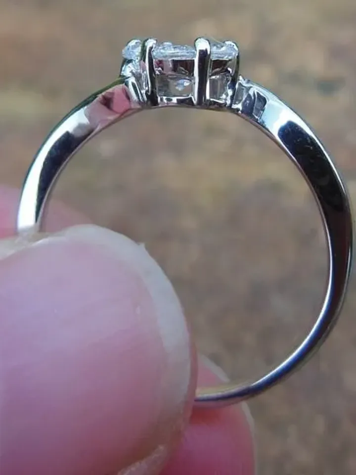 Free Shipping Solid 14K White Gold Ring / Diamond Ring