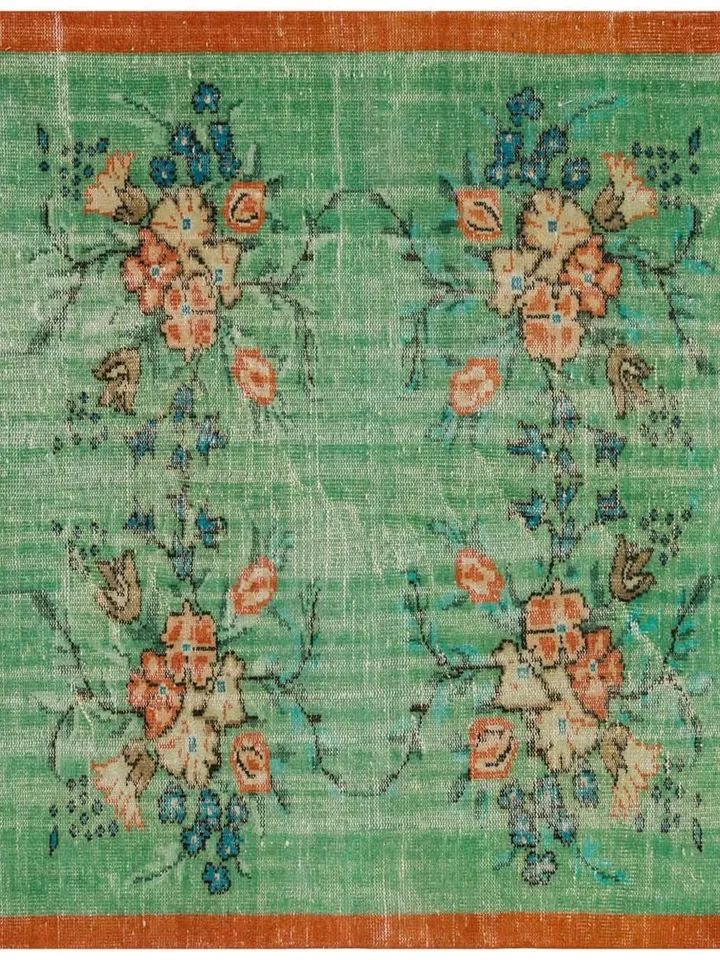 Turkish Rug, Green Turkish Rug for living room , Home decor, Bohemian Kilim, 5,6 x 8,9 ft