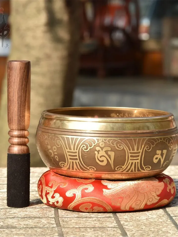 Gandhanra 4.2”- 6.5” Tibetan Singing Bowl,Engraved with Buddhism Mantra Cross Vajra for Sound Healing,Meditation,Chakra,Relaxation and Yoga