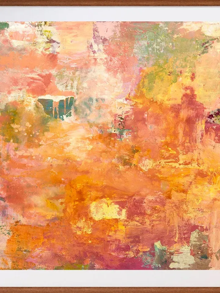 Wrapped Canvas Art, Burnt Orange Art, Large Abstract Landscape Painting, Watercolor Painting Prints Includes A White Inch Border For Framing