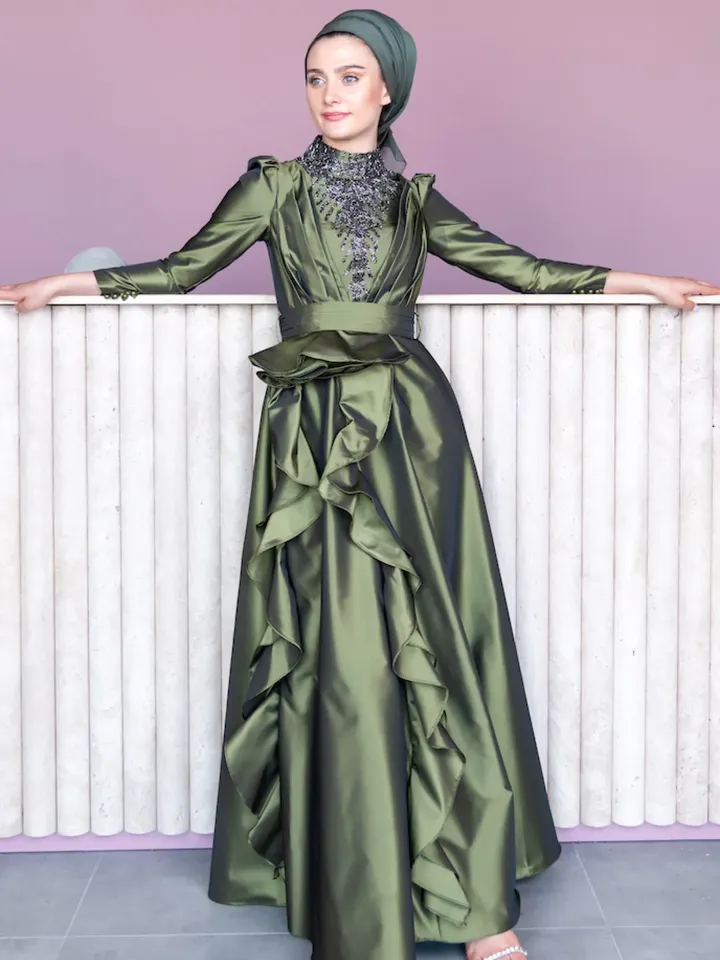 AHUNARE HIJAB - Wedding Dress, Muslim Evening Gown, Nikah, Islamic Wedding, Engagement, Bridesmaid,
