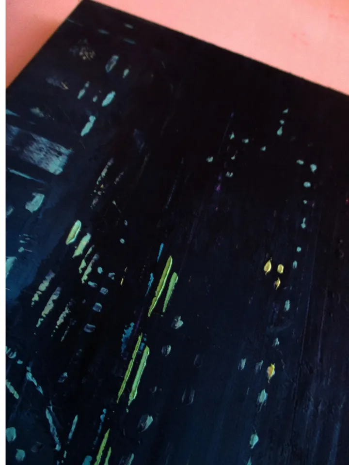Cyberpunk Painting "TRON CITY" Original Oil Painting on Canvas, Modern City Original Art by "Walperion Paintings"