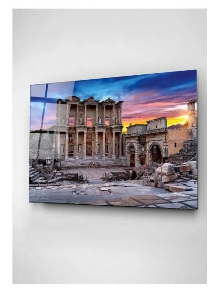 Digi-artNeon Ephesus Ancient City Tempered Glass Printing Wall Art Natural And Vivid Wall Decor,Modern Wall Art,Extra LargeWallArt