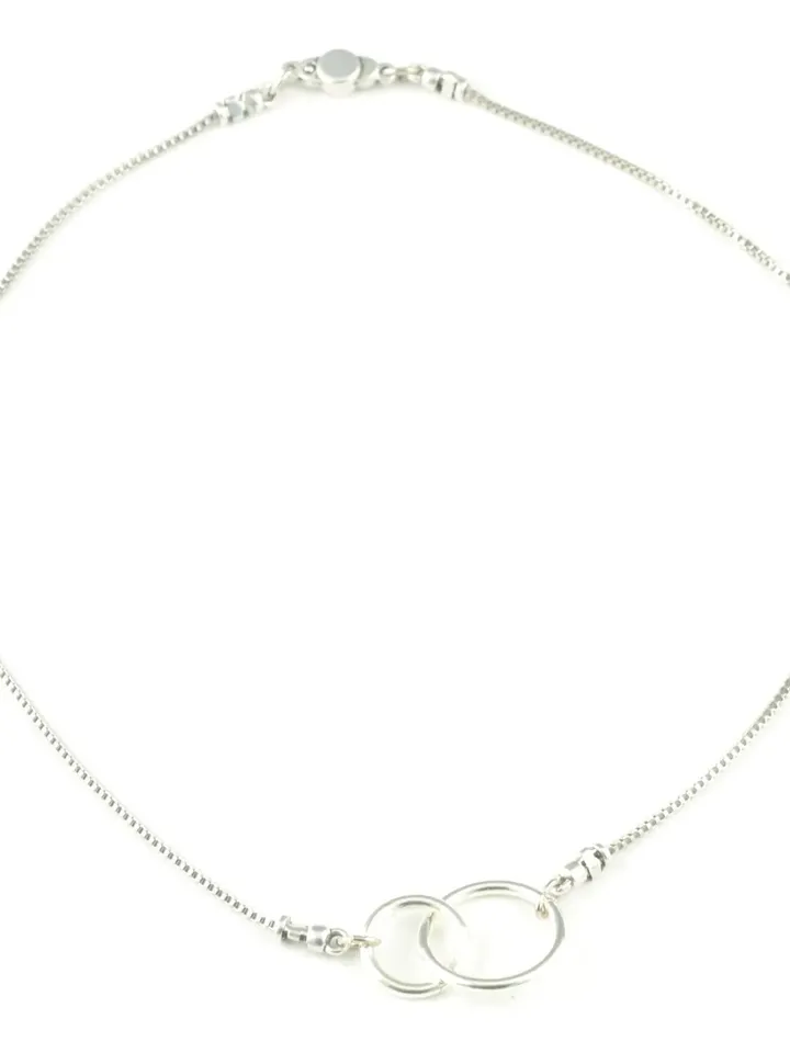 Interlocking Circles Necklace, Dainty Infinity Unity Link Chain Double Circle Layered Jewelry Minimal Gift Mom Bridesmaid Sister Best Friend