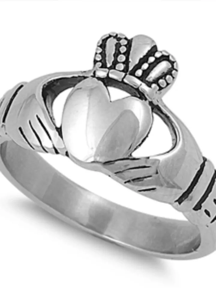 Stainless Steel Irish Claddagh Ring, Heart Crown Ring, Wedding Ring for Women, Engagement ring, Promise Ring , Claddagh Ring Size 6 to 10