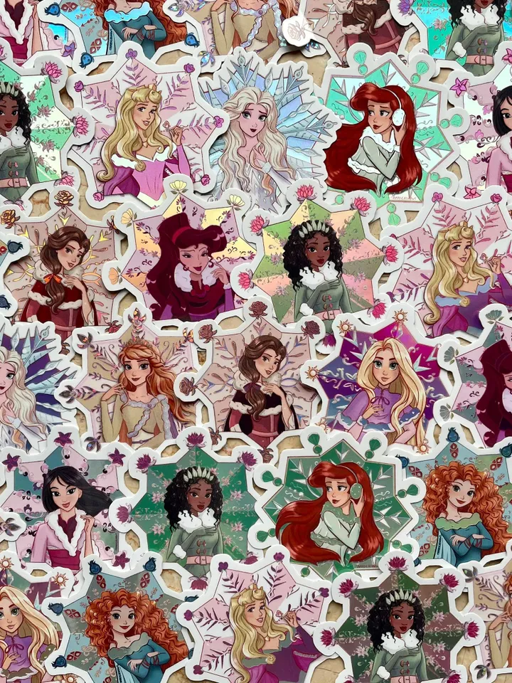 11 Princess Snowflake Sticker Bundle| Hydroflask Sticker | Laptop Sticker | Sticker | Small Gift | Holographic