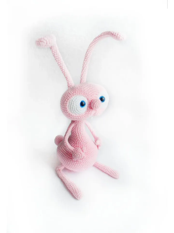 Funny bunny TO ORDER Toy pink bunny Crochet bunny Animal stuffed pluch Easter rabbit decor