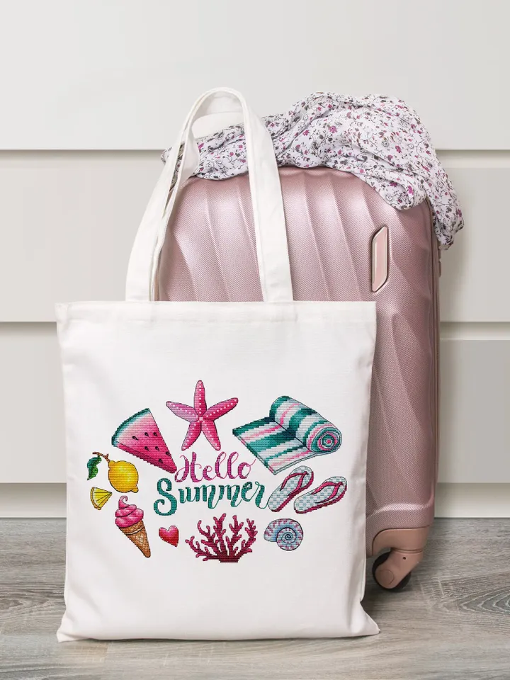 Summer Cross Stitch Pattern PDF, Summer Sampler Embroidery, Modern Cross Stitch, Easy Counted Cross Stitch, Instant Download