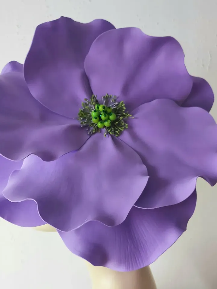 Giant Violet flower hat Kentucky Derby fascinator, Bridal headband, Wedding Accessory, Church hat, Retro style