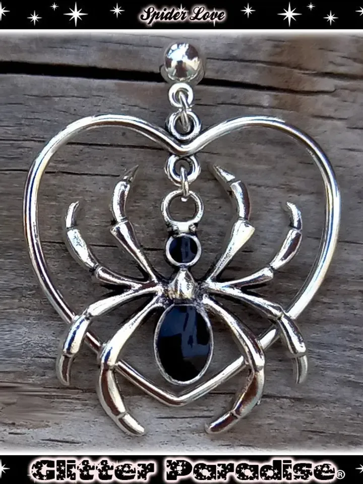Spider Love - Boucles d'Oreilles - Bijoux Araignées - Bijoux Gothique de Sorcière - Bijoux Halloween - Ghoul - Araignée - Glitter Paradise®