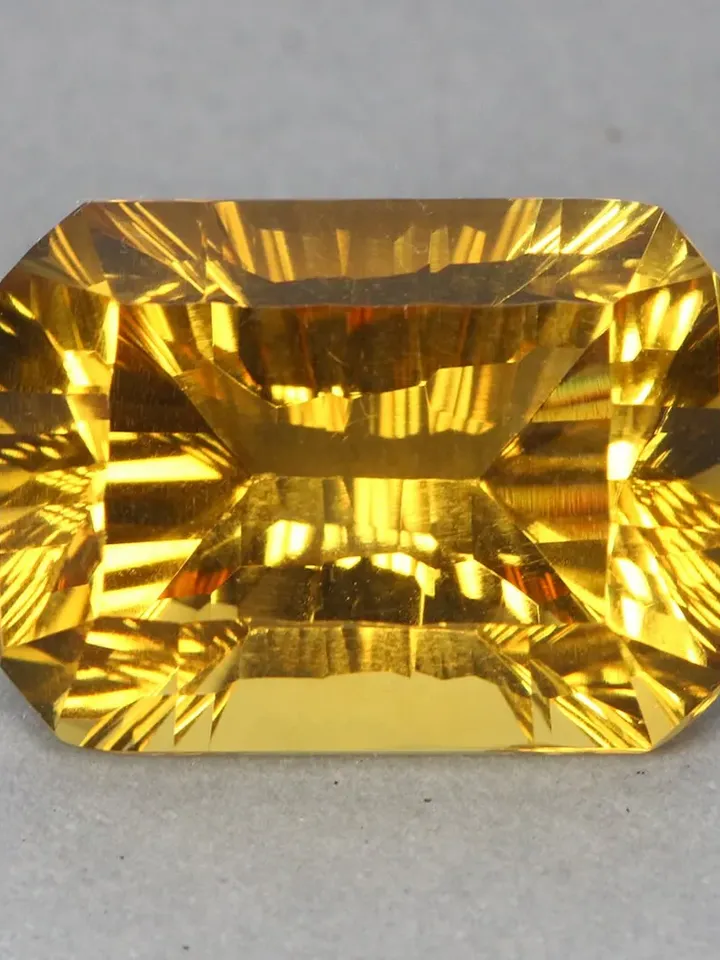 16.70 CT Awesome! Concave Octagon Cut 100% Natural Rich Yellow Citrine From Brazil