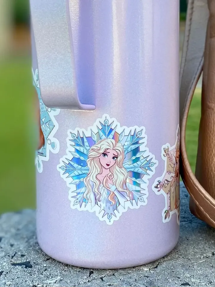 11 Princess Snowflake Sticker Bundle| Hydroflask Sticker | Laptop Sticker | Sticker | Small Gift | Holographic
