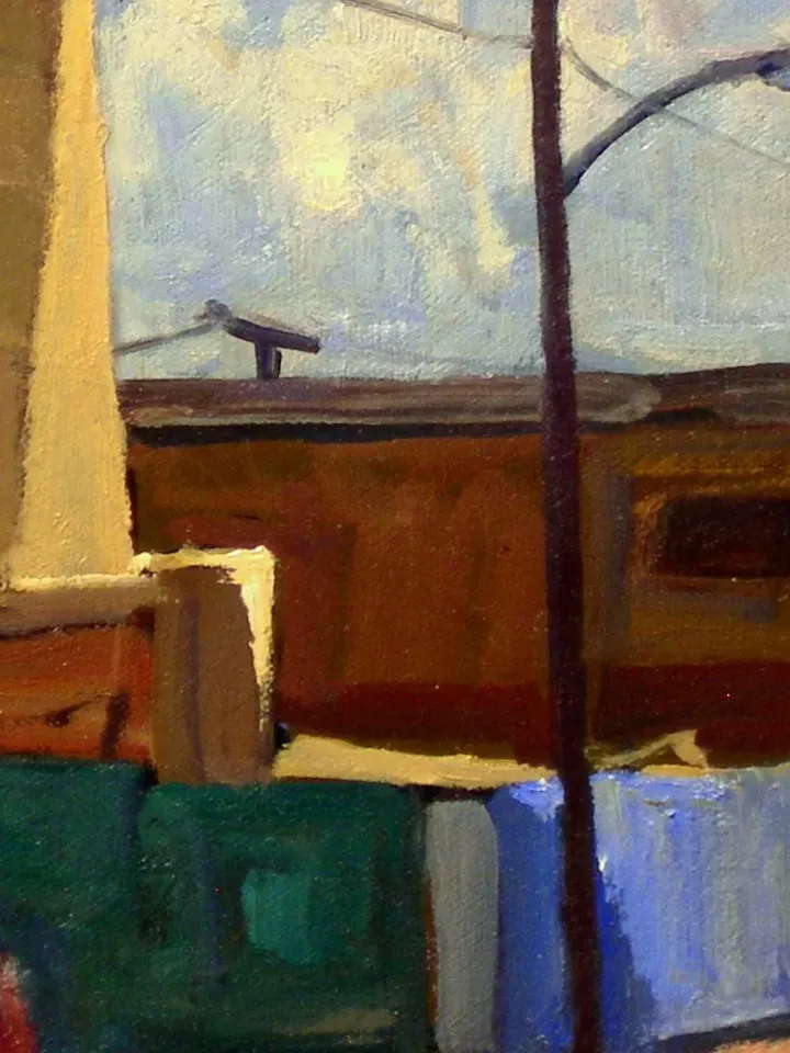 Original Vintage New York Cityscape Painting -Old Kosciuszko Bridge/Greenpoint Brooklyn/NYC- 11x14 Oil on Canvas, American Realist Fine Art