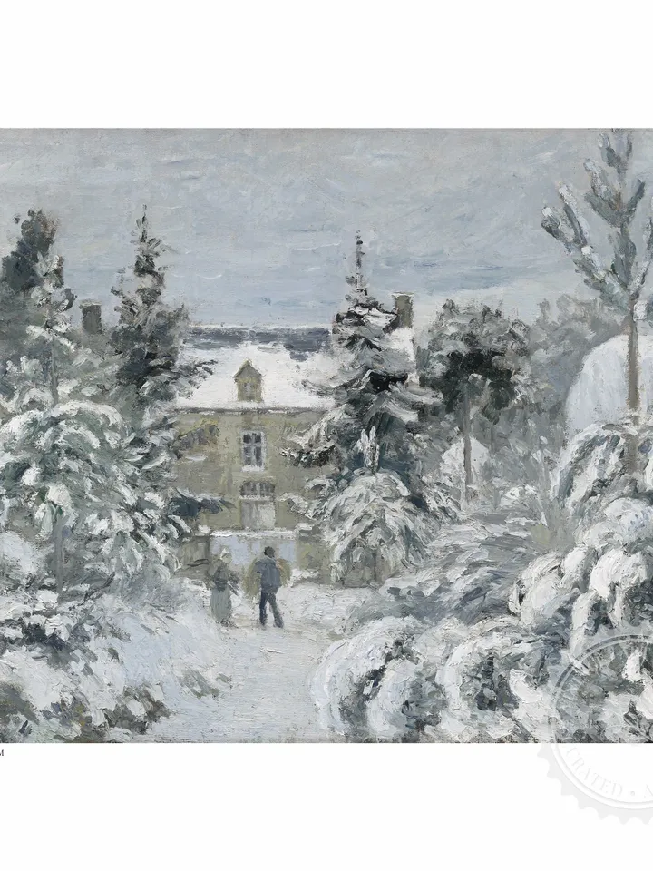 Antique Winter Village Painting, Christmas Art, Printable Holiday Decor Digital Download | 347