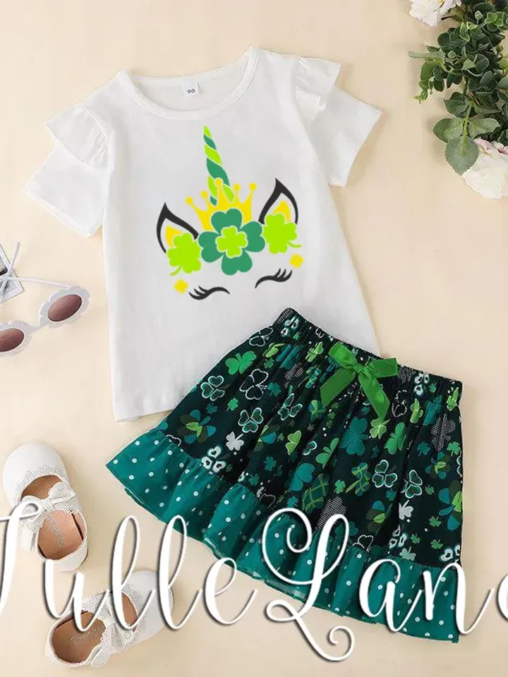 St Patrick Day Unicorn Green Irish Unicorn Shamrock Green Clover digital design Cricut svg dxf eps png ipg pdf, cut file