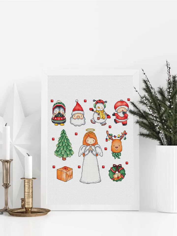 Christmas Sampler Cross Stitch Pattern, Christmas Cross Stitch Chart, Merry Christmas sampler PDF Instant Download