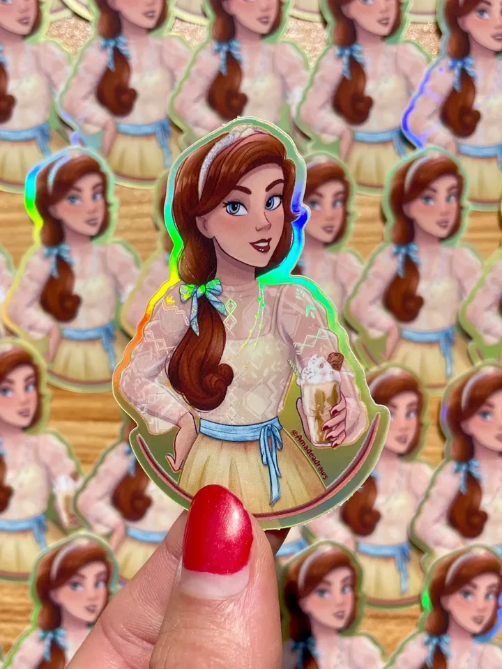 Anastasia Modern Princess Holographic Sticker | Hydroflask Sticker | Laptop Sticker | Phone Sticker | Small Gift | Kids Gift |Glitter