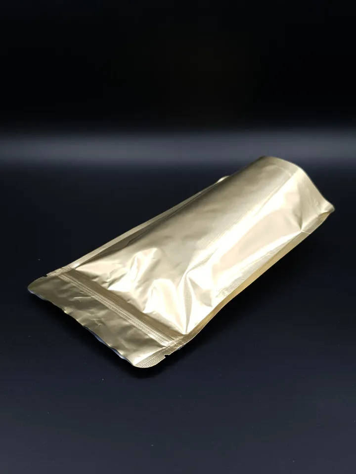 GOLD Shiny Mylar Stand up Pouches with Valve option, Bag For Coffee Beans, Foil Bag Zipper Seal,Heat Sealable Smell Proof Food Storage Bags