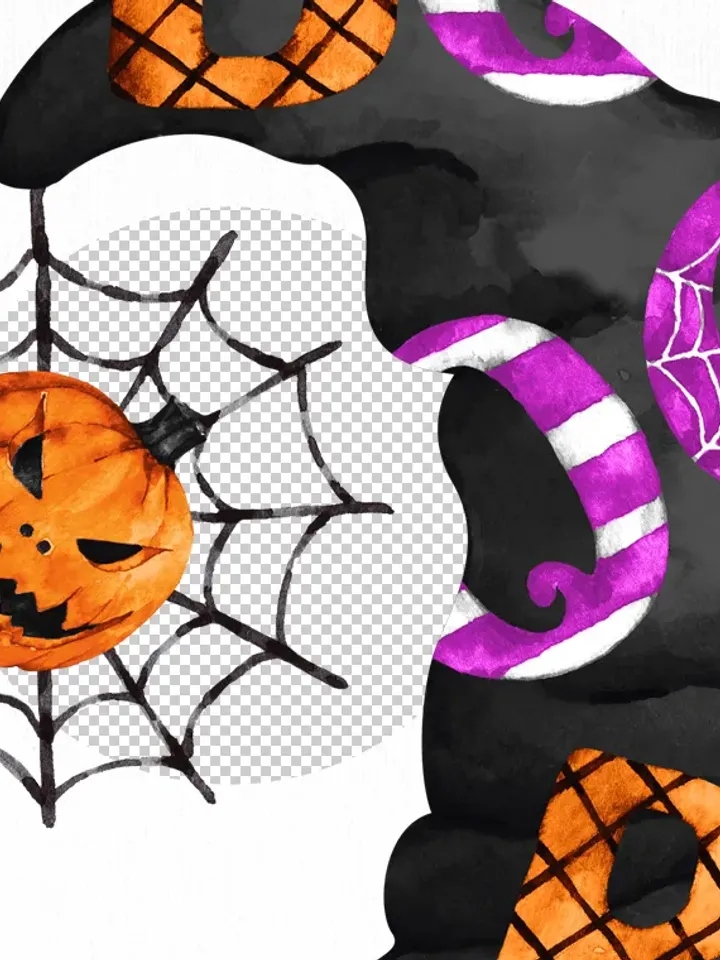 Gnome Halloween Digital Clipart, Halloween Pumpkin, Cute Characters. Sublimation Png, Design Digital Download. OliArtStu