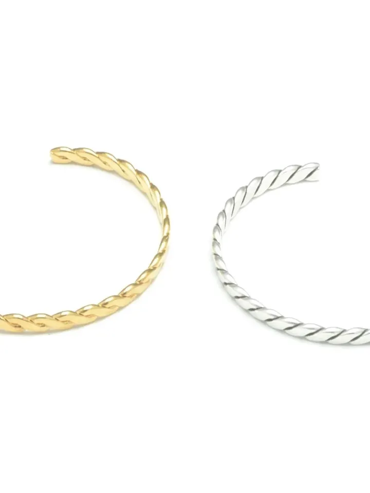 Twisted Rope Chain Cuff | Stacking Flat Curb Chain Bracelet | Dainty Gold or Silver Bracelet For Women | Gifts for Her/Mothers Day Gift