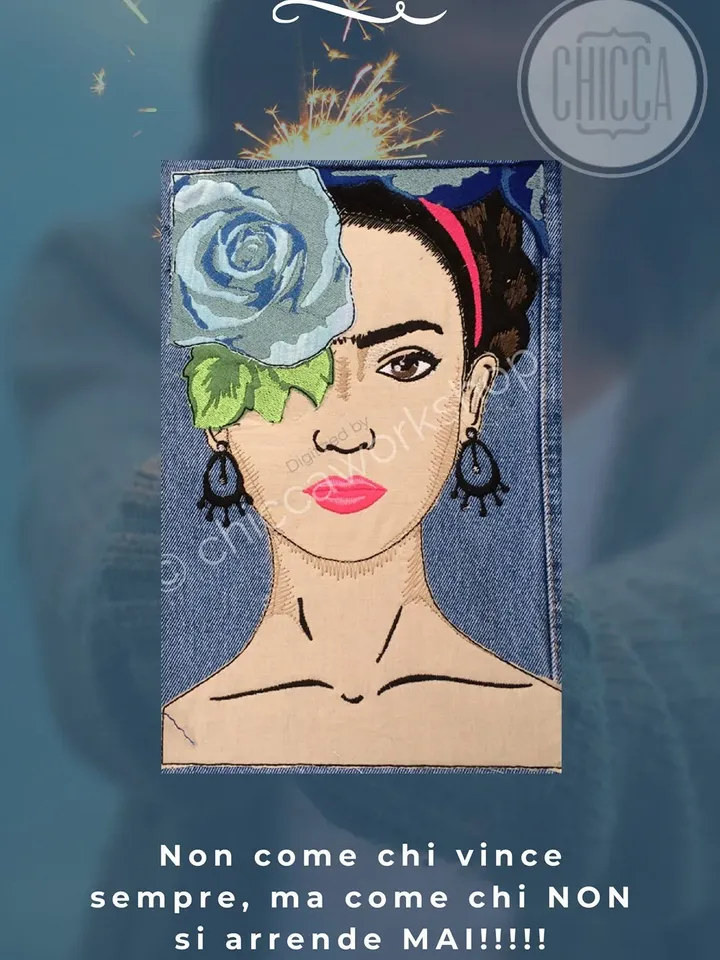 Frida Kahlo Portrait – Ricamo a macchina