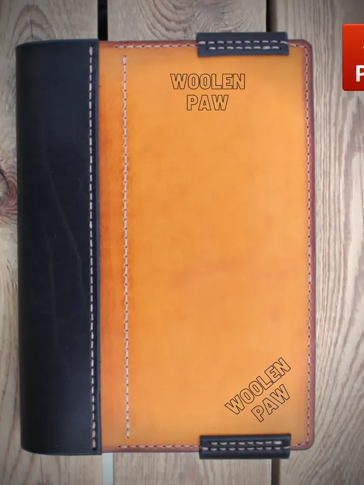 Leather Book cover - PDF pattern + two size. B3