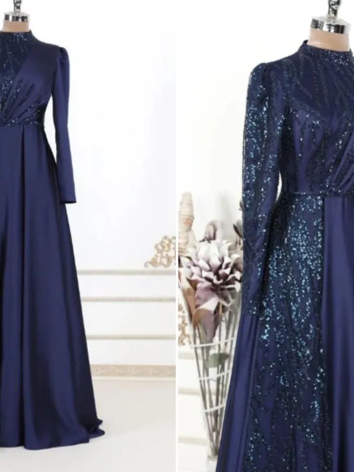 AHUNARE HIJAB - Wedding Dress, Muslim Evening Gown, Nikah, Islamic Wedding, Engagement, Bridesmaid,