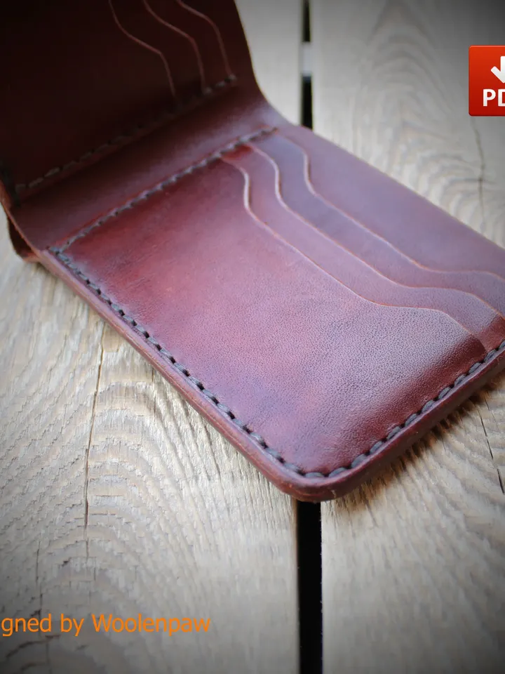 leather pattern - bifold wallet with 5 mm and 4 mm pitch. BF3
