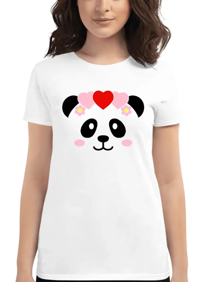 Valentine Panda Face with heart Cute Panda Panda Girl Loving digital design Cricut svg dxf eps png ipg pdf, cut file