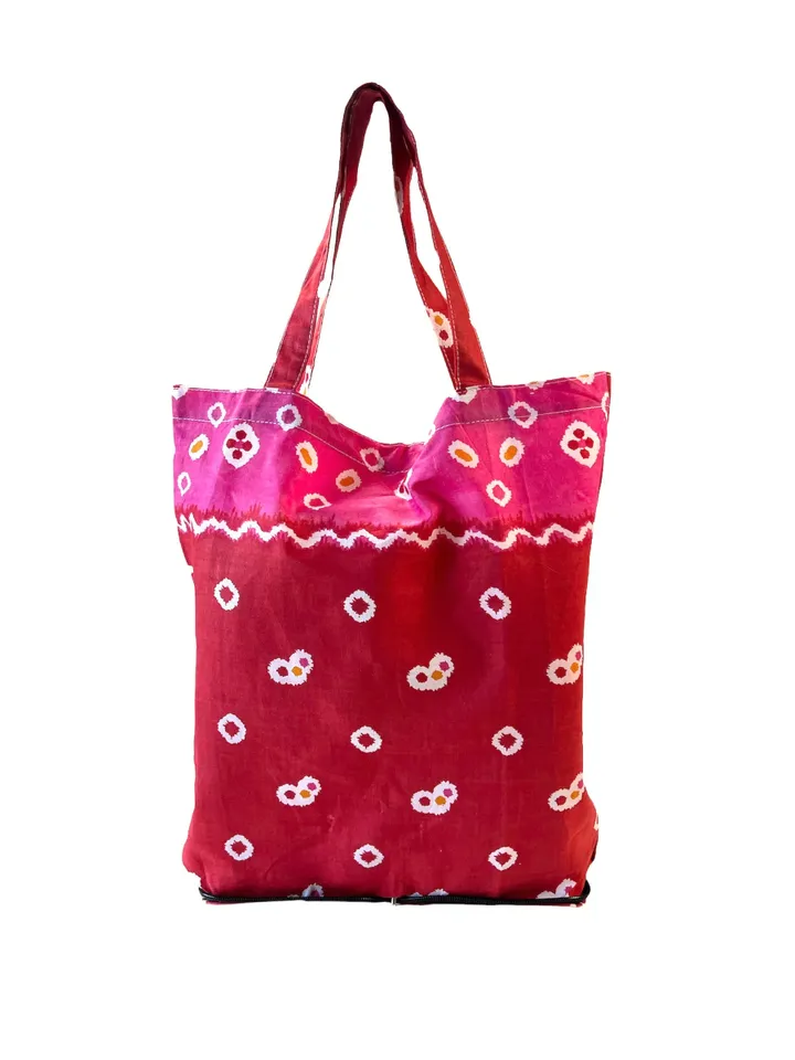 Reusable Shopping Bag | Foldable Batik Tote | Teal Batik Tote | Batik Grocery Bag | Tie Dye Tote | Jumputan Batik Tote