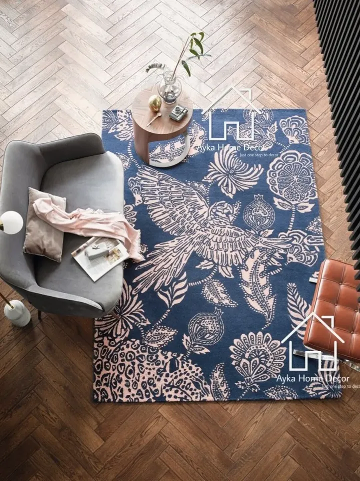 Ayka Bird Hand Tufted 100% Pure Woolen Area Rug For Hall Kitchen Living Room Bed Room Dining Room Kids Room Carpet / Bird Design / Christmas