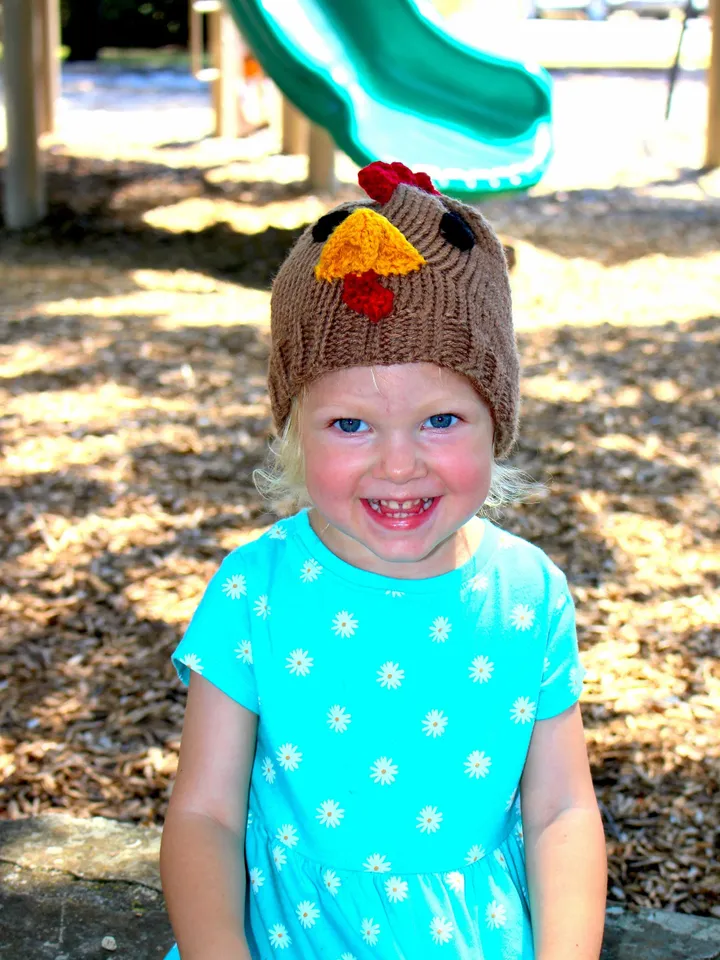 Knit Brown Turkey Beanie Hat, Thanksgiving Dinner Costume, Children Halloween Trick or Treat, Crochet Beanies, Newborn Crib Hat, Kids Beanie