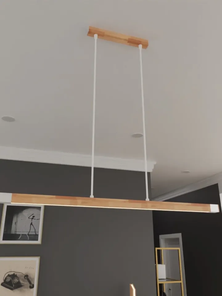Wooden LED pendant light, wood chandelier