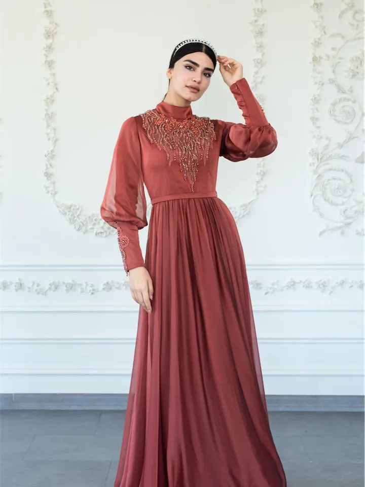AHUNARE HIJAB - Wedding Dress, Muslim Evening Gown, Nikah, Islamic Wedding, Engagement, Bridesmaid,