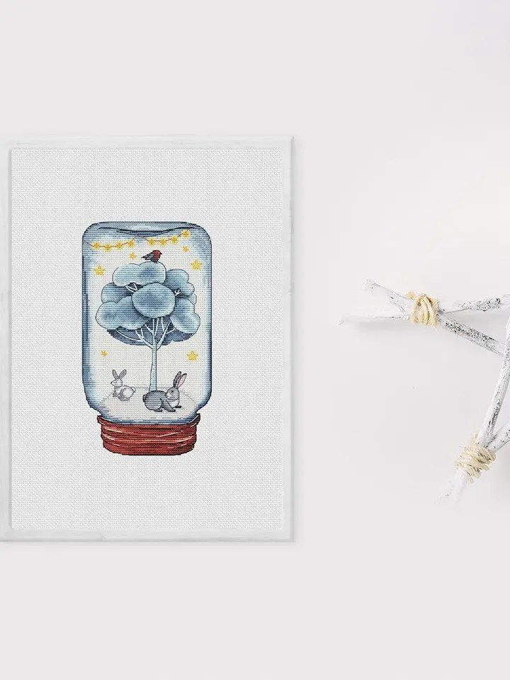 Winter Cross Stitch Pattern PDF, Winter animals cross stitch, Christmas in forest Chart Instant Download