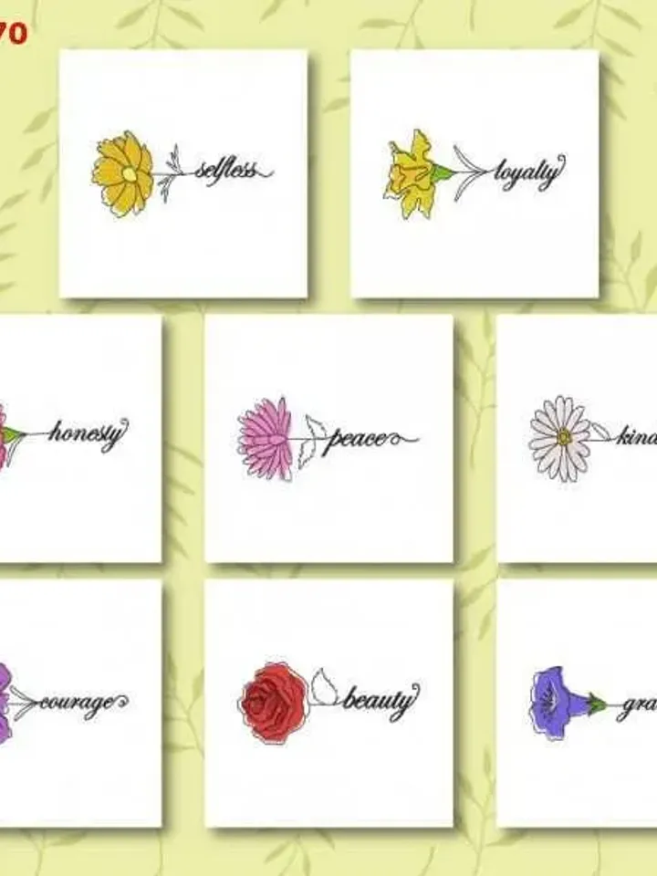 8 Calligraphy Blooms Embroidery Design Pack,Instant Download,Applique Design,digital file,happy valentines day,Rose,crazy love ,i love you