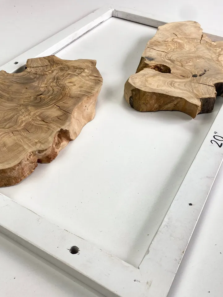 Olive Wood Slab for Resin DIY Art, 2Pcs Epoxy Resin Wood, Live Edge Wood Slab, Wood Slices, Tree Slice, Natural Wood Slab