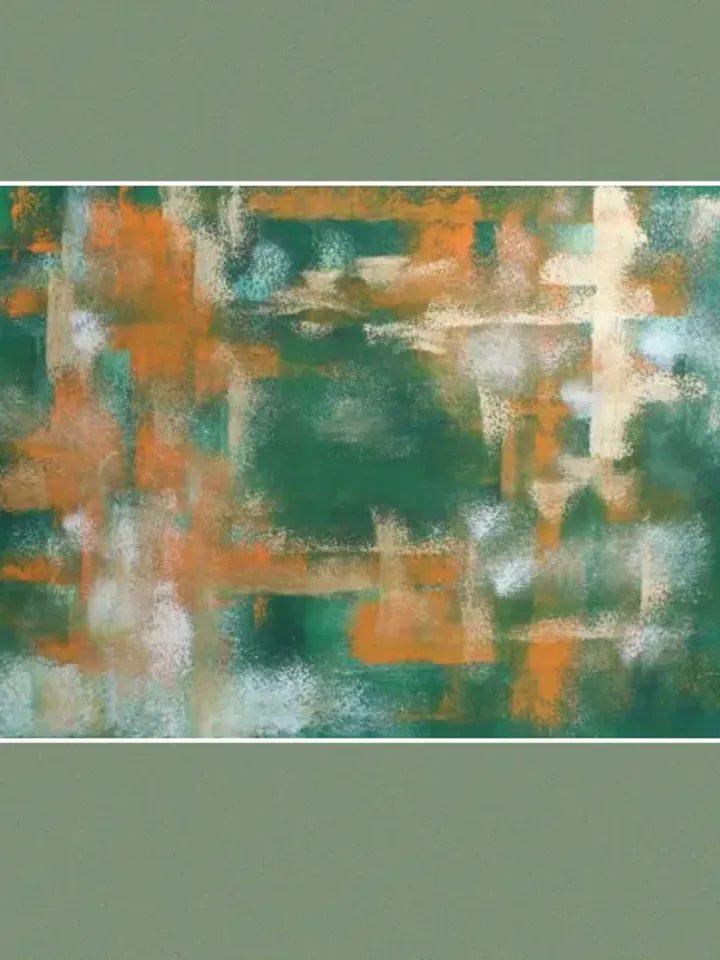 Abstract interior painting original acrylic art green artwork 12" by 16"