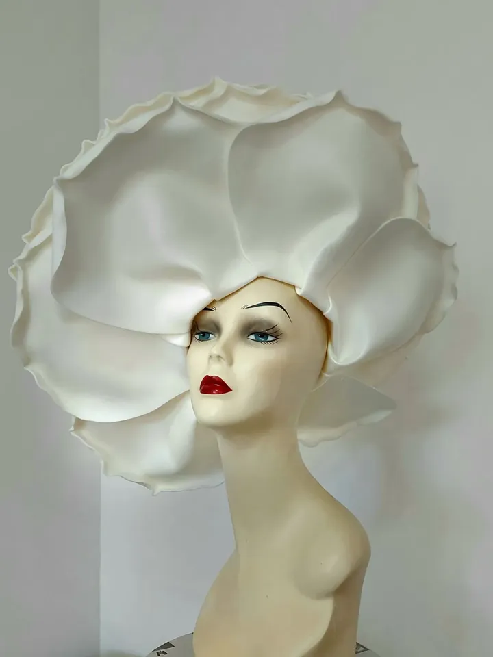 Huge rose statement hat 3 pcs Wedding headdress20" Kentucky Derby Cocktail Occasion headpiece Women Fashion 2024