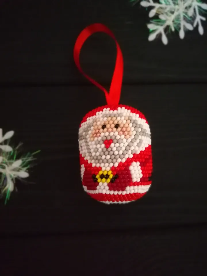 Christmas Balls Set 2 balls , Santa figurine , Santa Claus with christmas tree